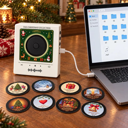 🆙 Magnetic Christmas Music Player with 9 Interchangeable Music Discs
