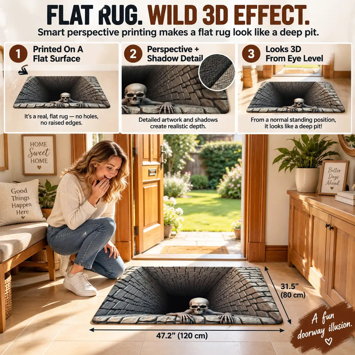 🆙Premium 3D Illusion Halloween Rug
