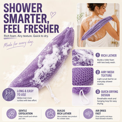 KORAKIO®🧽🕸️Full Body Mesh Shower Scrubber