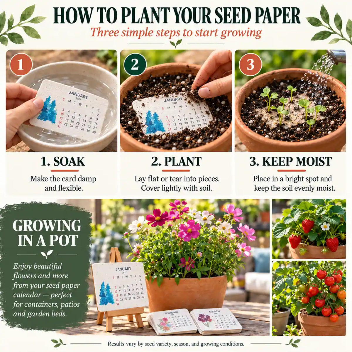 KORAKIO® 🌱🗓️ Eco-Friendly Plantable “Growing Joy” Seed Calendar 2027