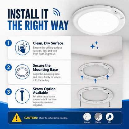 korakio® Cordless Motion-Sensor Ceiling Light – No Wiring Required