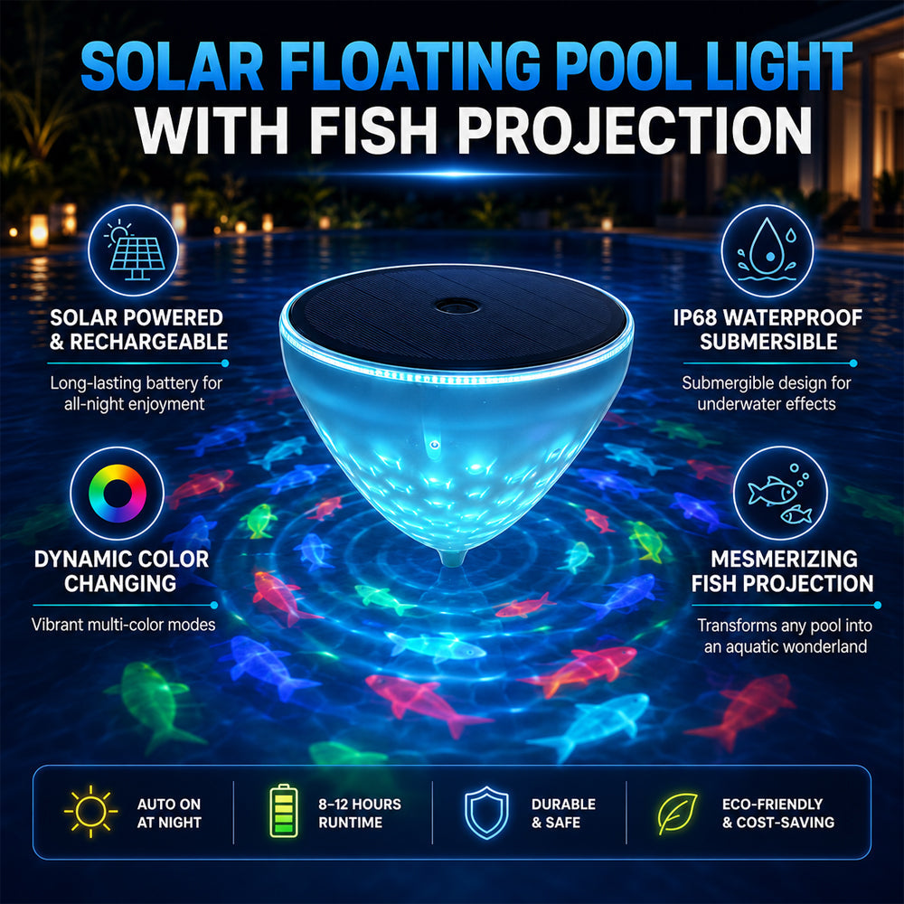 korakio® 🐟Solar Floating Pool Light – Floating Fish Glow for Magical Pool Nights