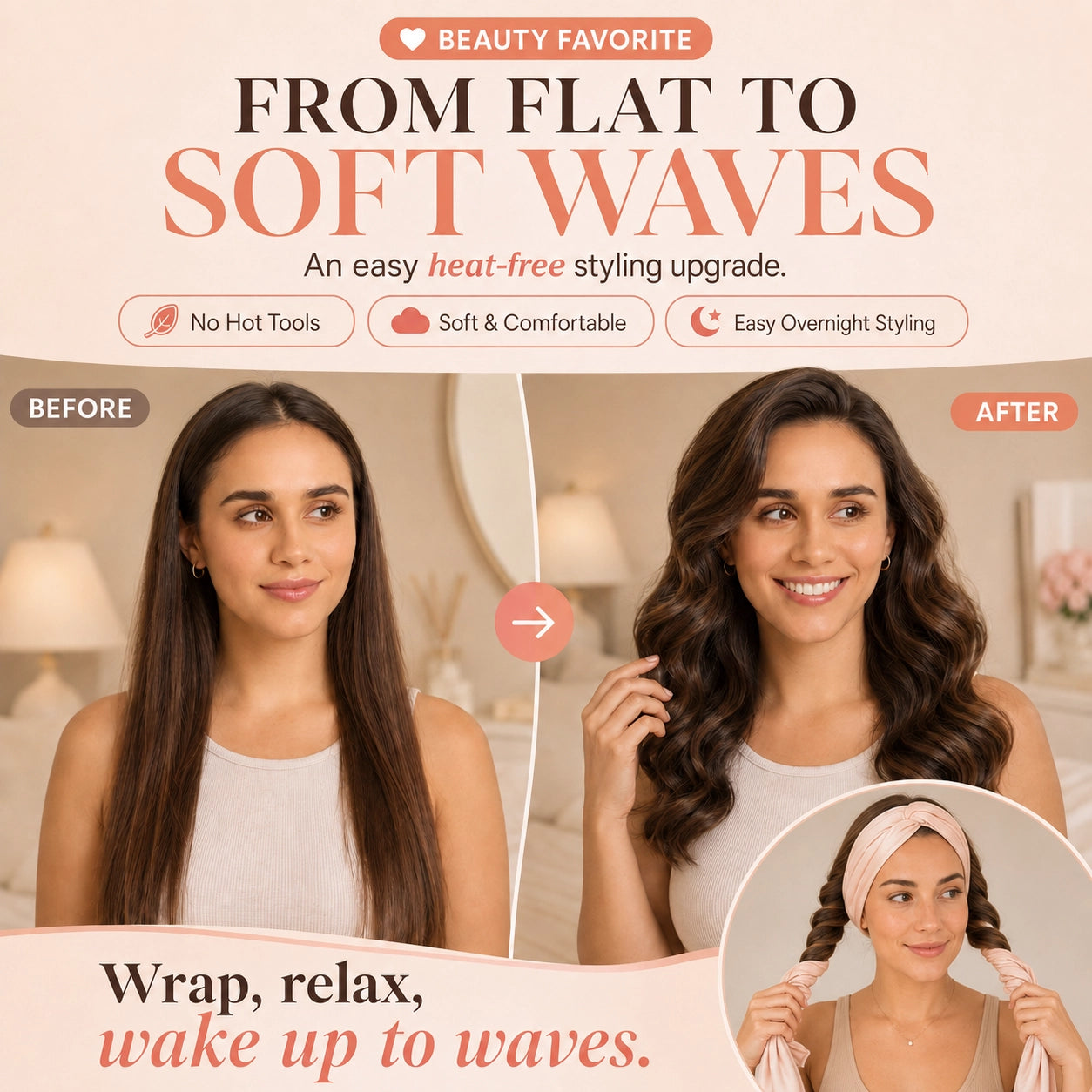 KORAKIO®🎀💇‍♀️ Effortless Heatless Curling Headband