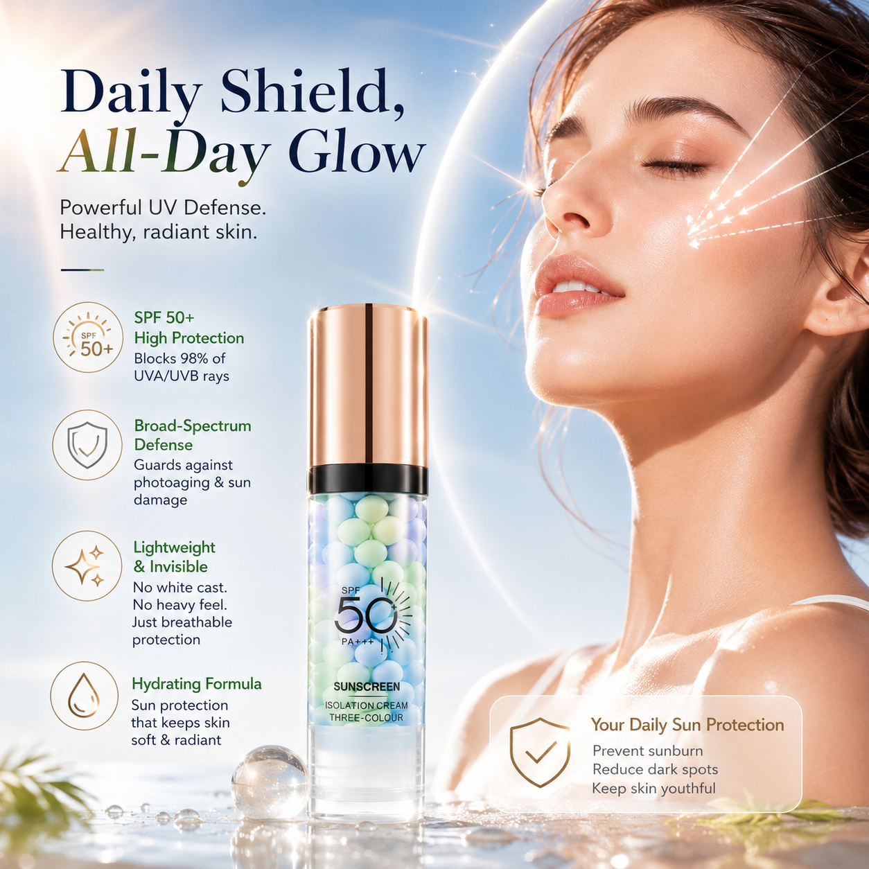 korakio®✨3-in-1 Color-Correcting SPF 50 Primer – Hydrating, Oil-Control & Tone-Perfecting Makeup Base