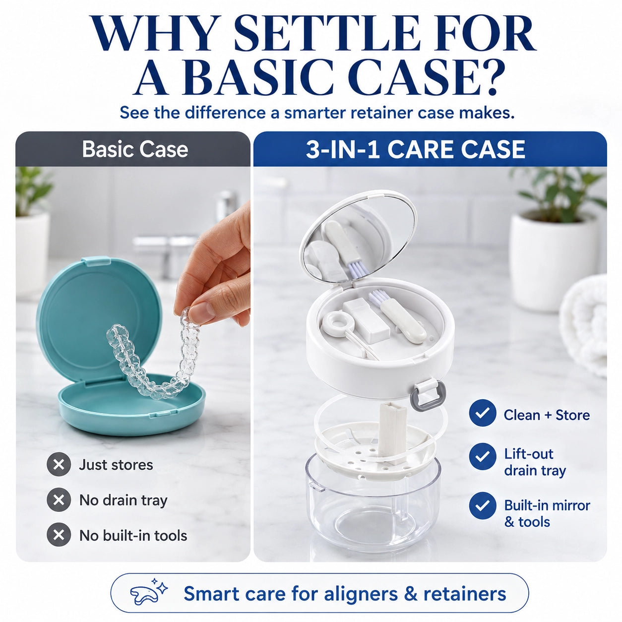 🦷🫧 3-in-1 Retainer Cleaning & Storage Case