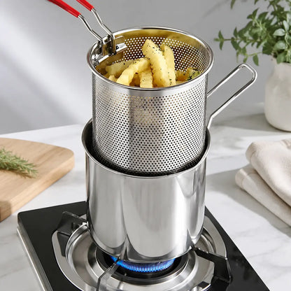 KORAKIO® 🍟 Stainless Steel Deep Fryer Set – Crispy Favorites, Less Oil