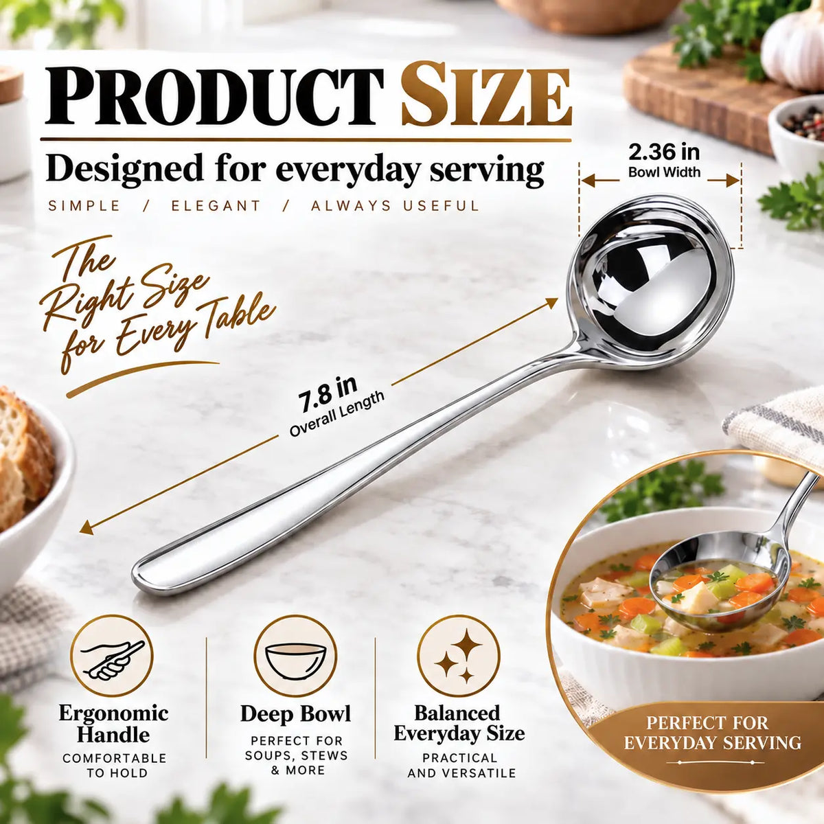 korakio® 🥄🥣 Premium  Stainless Steel Soup Ladle