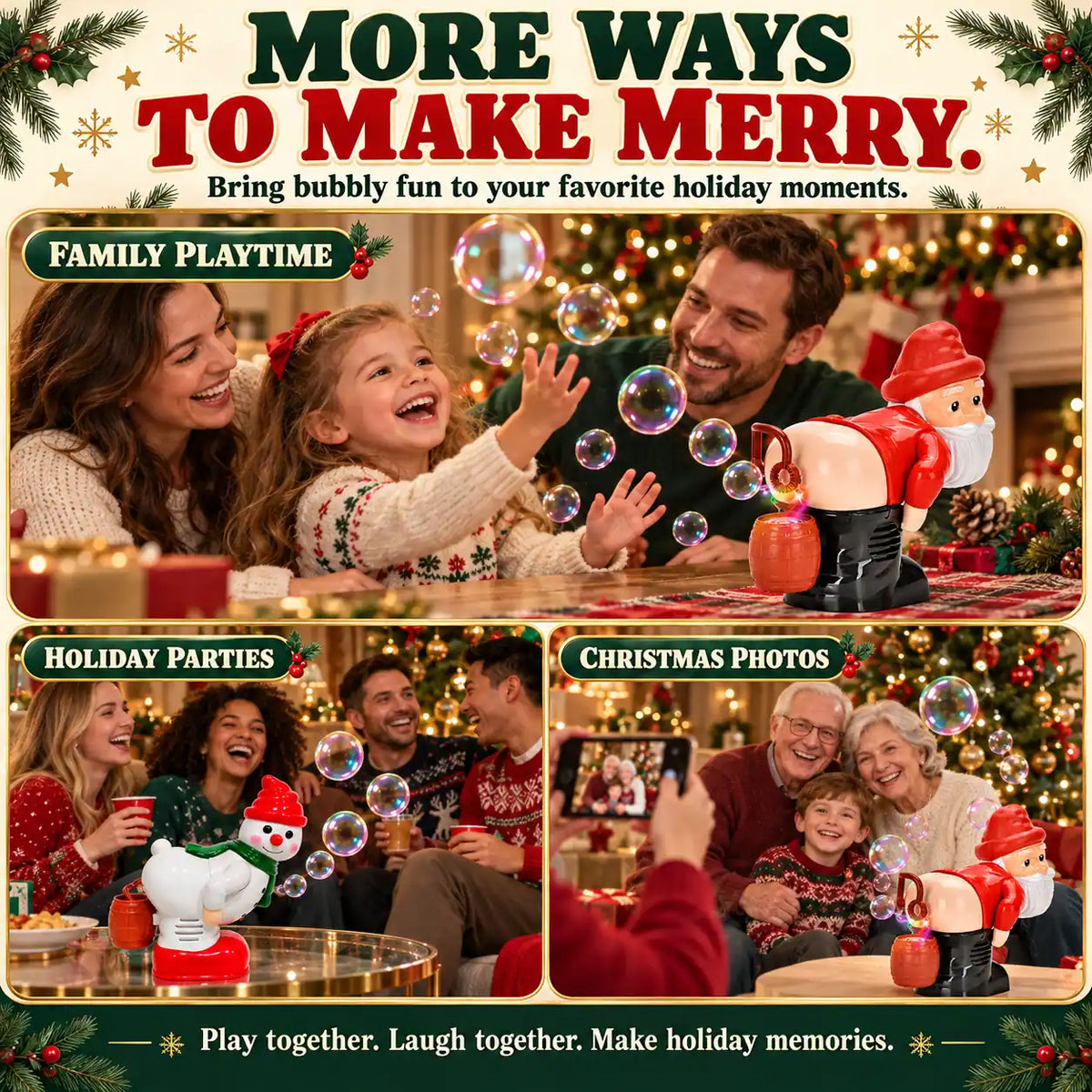🆙Cheeky Santa & Snowman Bubble Blowers
