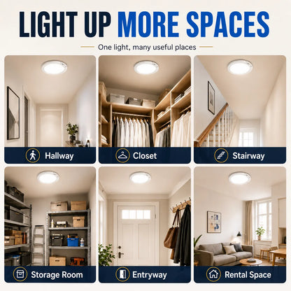 korakio® Cordless Motion-Sensor Ceiling Light – No Wiring Required