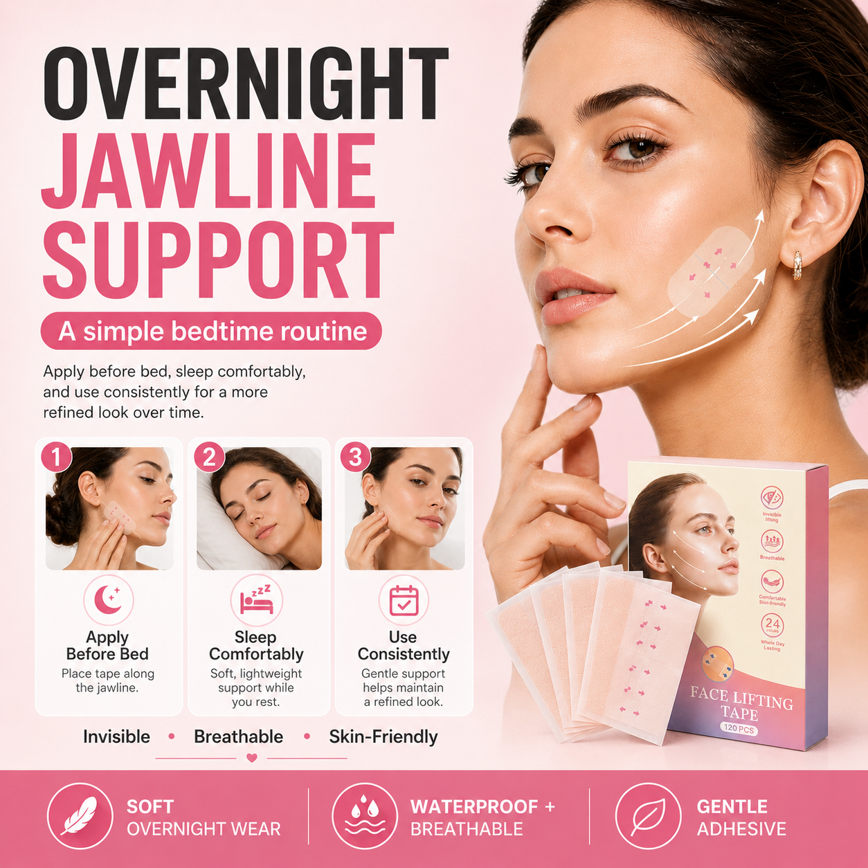 korakio® 🌙 Face Lift Tape for Overnight Jawline & Chin Support