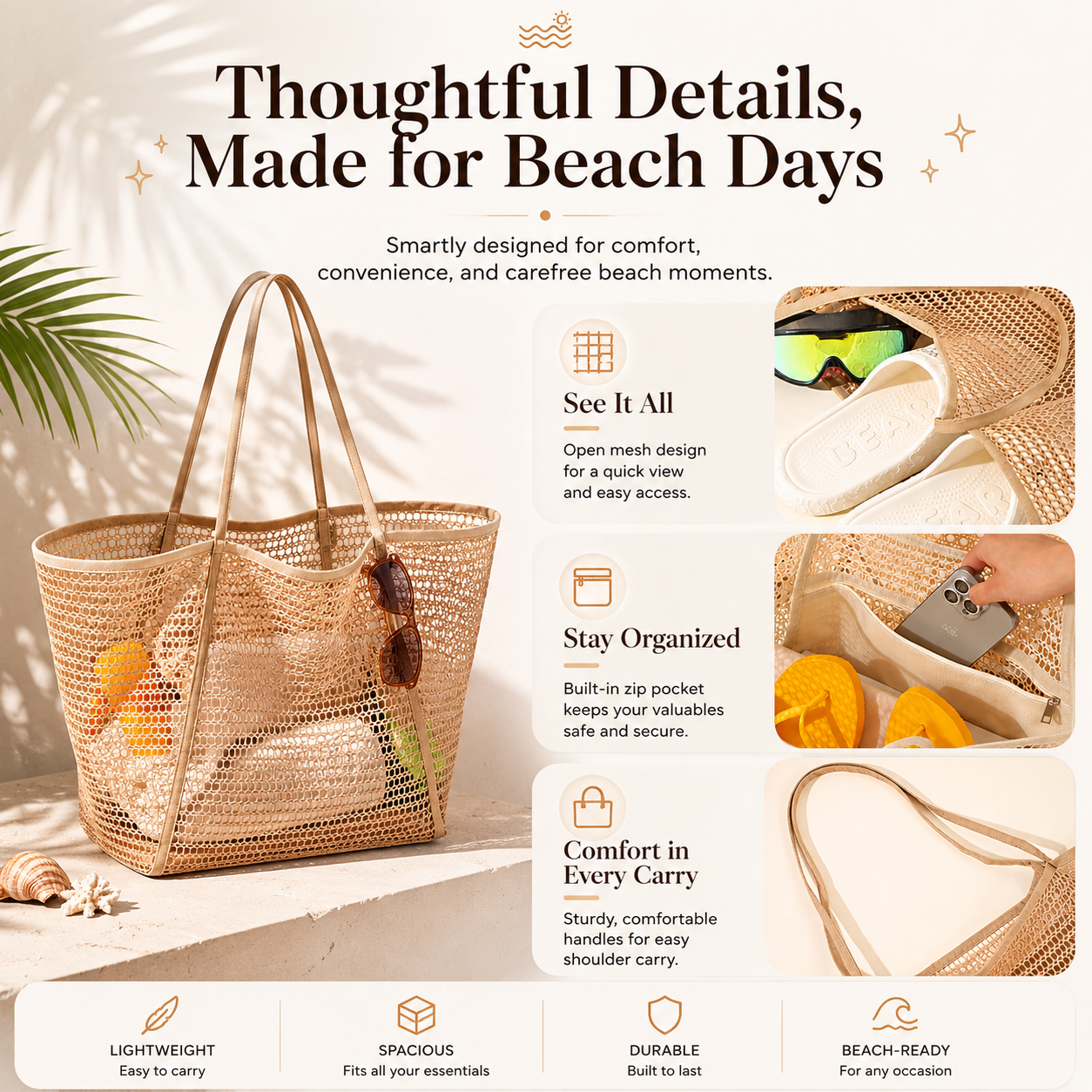 Summer Mesh Beach Tote Bag 🏖️