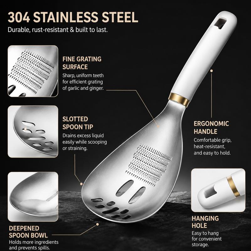 🥄5-in-1 Multifunctional Kitchen Spoon One Spoon. Five Kitchen Functions.