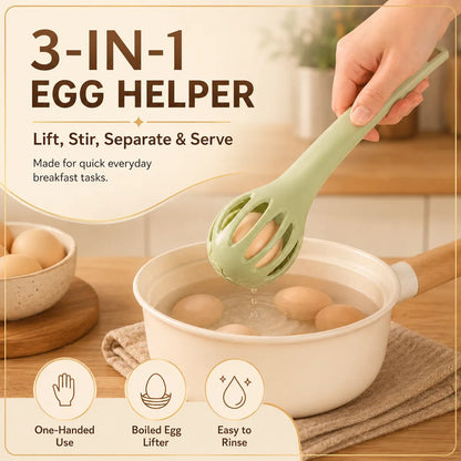 KORAKIO® 3-IN-1 KITCHEN WHISK 🥚 🍳 Multi-Function Egg Whisk & Food Tongs Whisk, Grip & Serve With One Tool