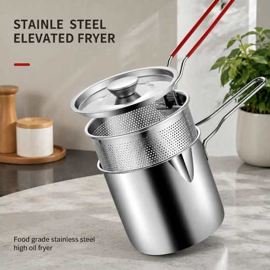 KORAKIO® 🍟 Stainless Steel Deep Fryer Set – Crispy Favorites, Less Oil