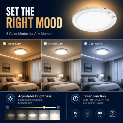 korakio® Cordless Motion-Sensor Ceiling Light – No Wiring Required