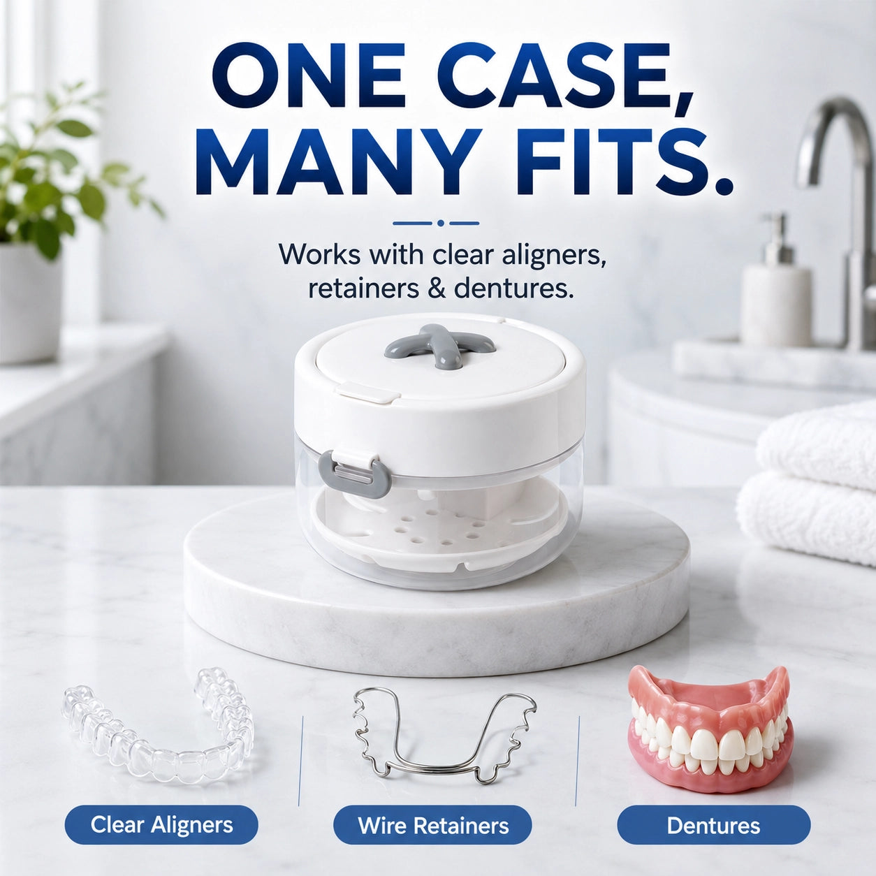 🦷🫧 3-in-1 Retainer Cleaning & Storage Case