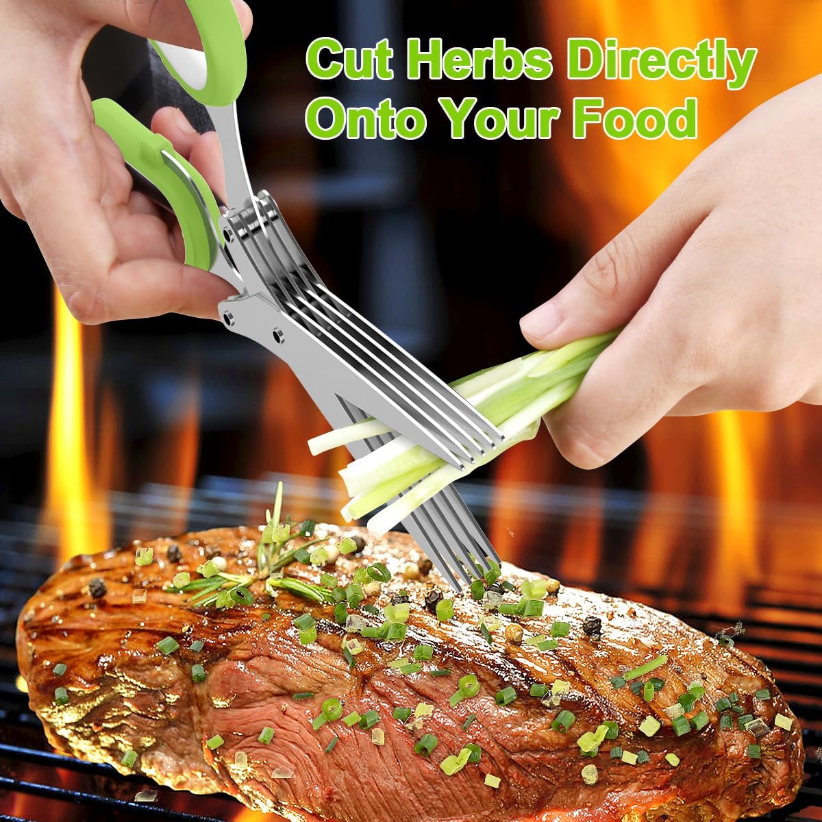 KORAKIO®✂️ 5-Blade Herb Scissors – Chop Fresh Herbs Faster Without A Knife