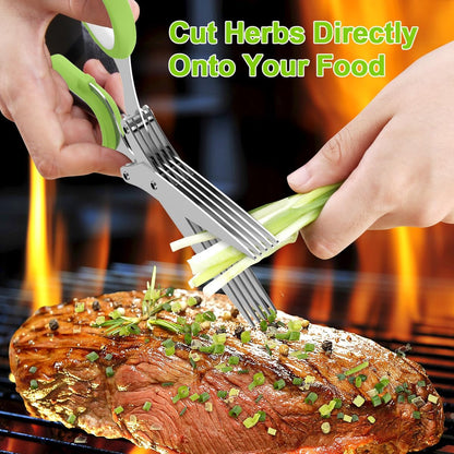 KORAKIO®✂️ 5-Blade Herb Scissors – Chop Fresh Herbs Faster Without A Knife
