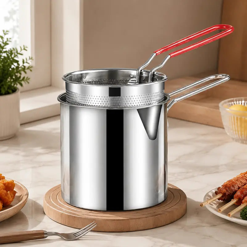 KORAKIO® 🍟 Stainless Steel Deep Fryer Set – Crispy Favorites, Less Oil