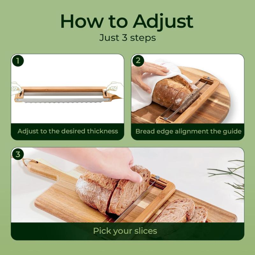 KORAKIO® Adjustable Bread Slicer – Perfectly Even Slices Every Time
