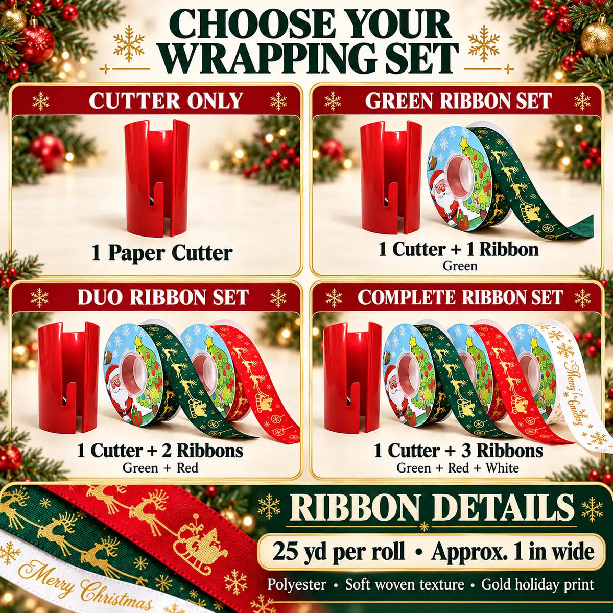KORAKIO® ✂️🎁🎀 Slide & Wrap Gift Wrap Cutter