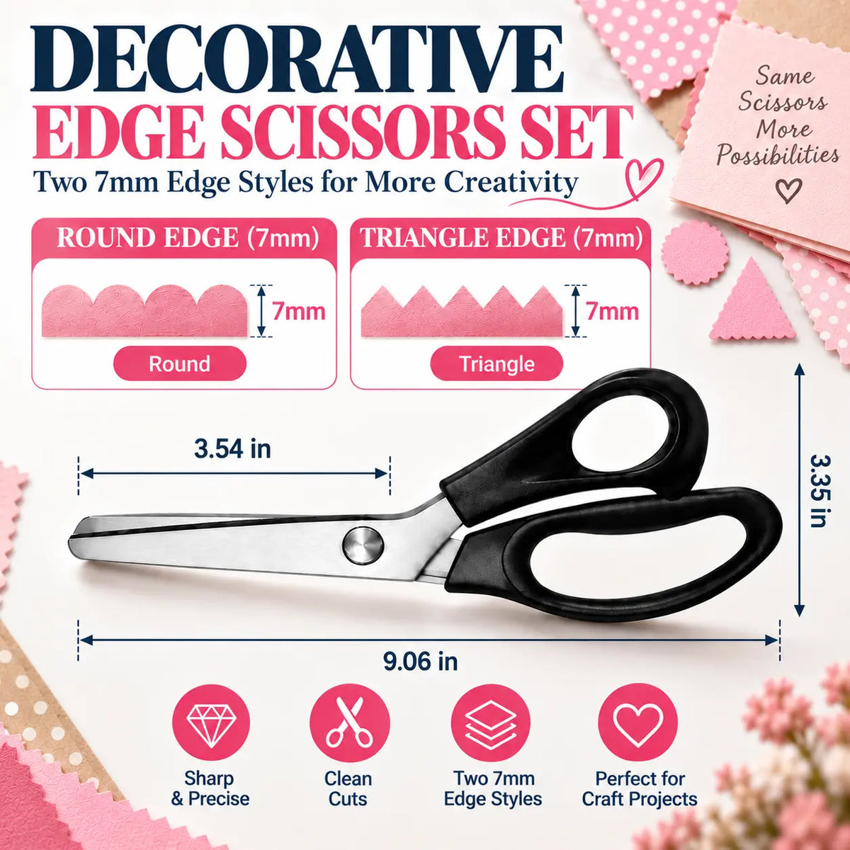 🆙✂️Triangle Tooth Pinking Shears
