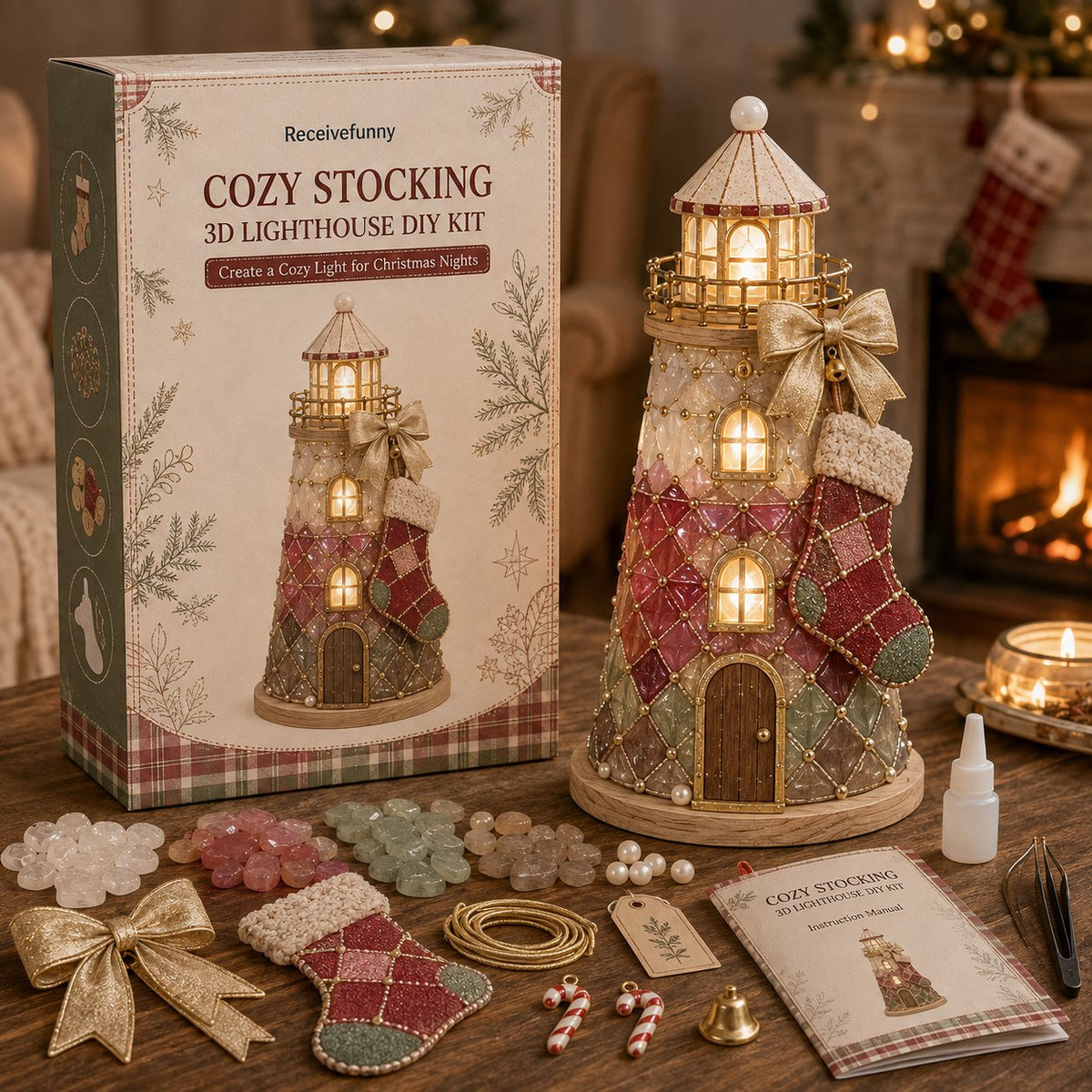 50% OFF 💕 KORAKIO® The Christmas Craft Your Family Will Love 🎄 Glow-Up DIY Lighthouse Kit