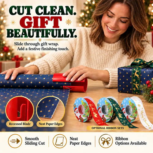 KORAKIO® ✂️🎁🎀 Slide & Wrap Gift Wrap Cutter