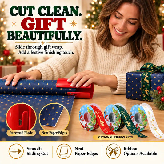 KORAKIO® ✂️🎁🎀 Slide & Wrap Gift Wrap Cutter
