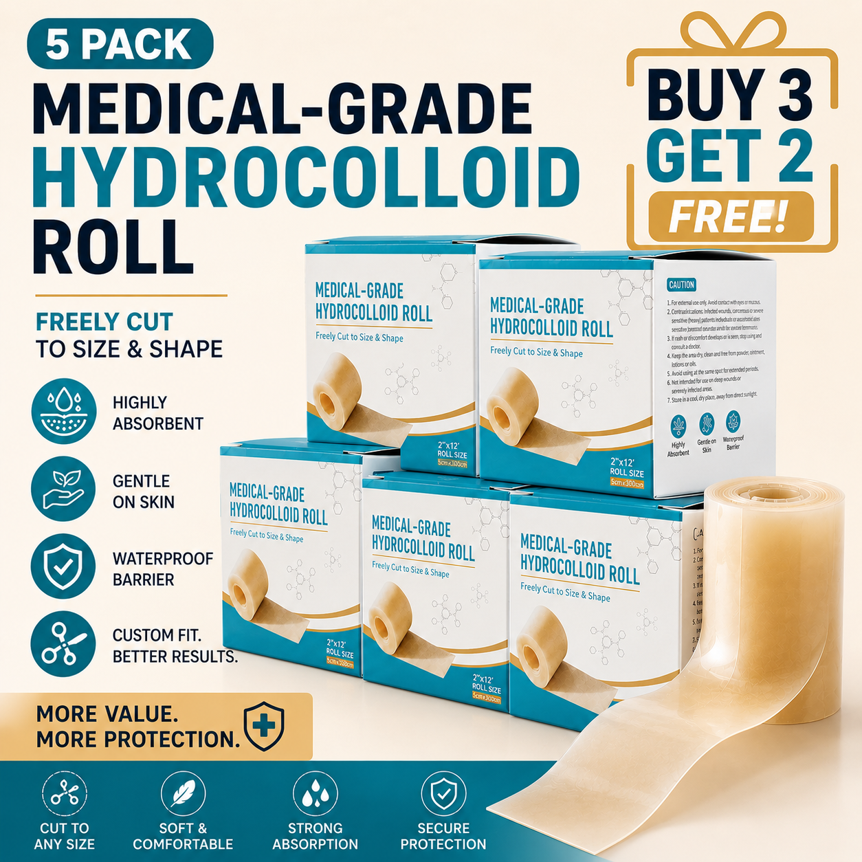 korakio® 🩹 HydroFlex Hydrocolloid Roll