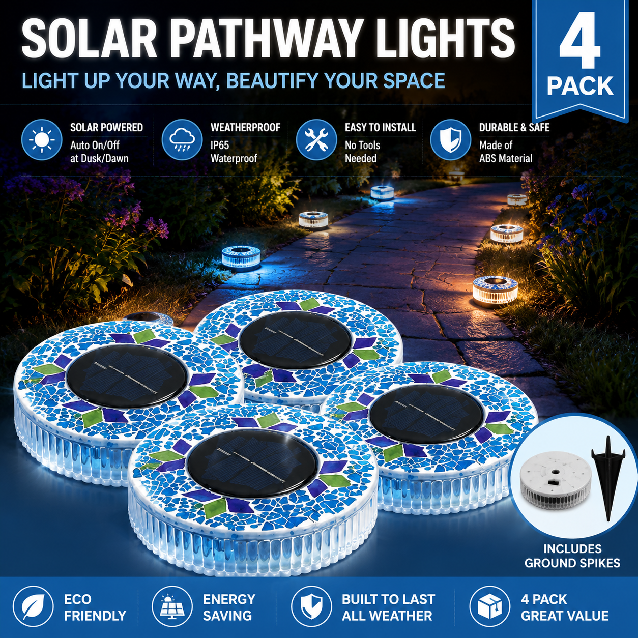 korakio®Solar Outdoor Mosaic Disk Lights🔹🔸