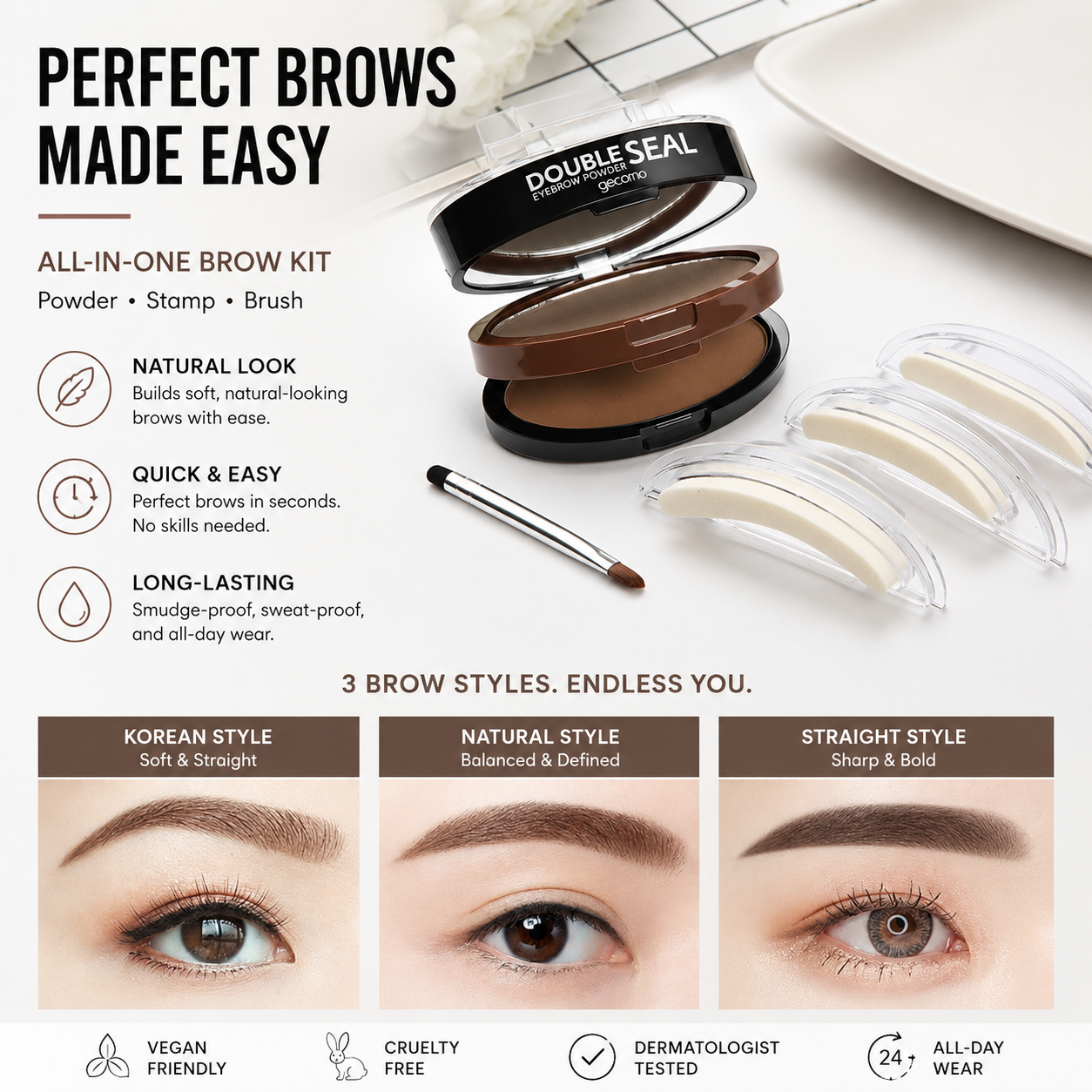 korakio® Double-Layer Instant Brow Stamp Kit