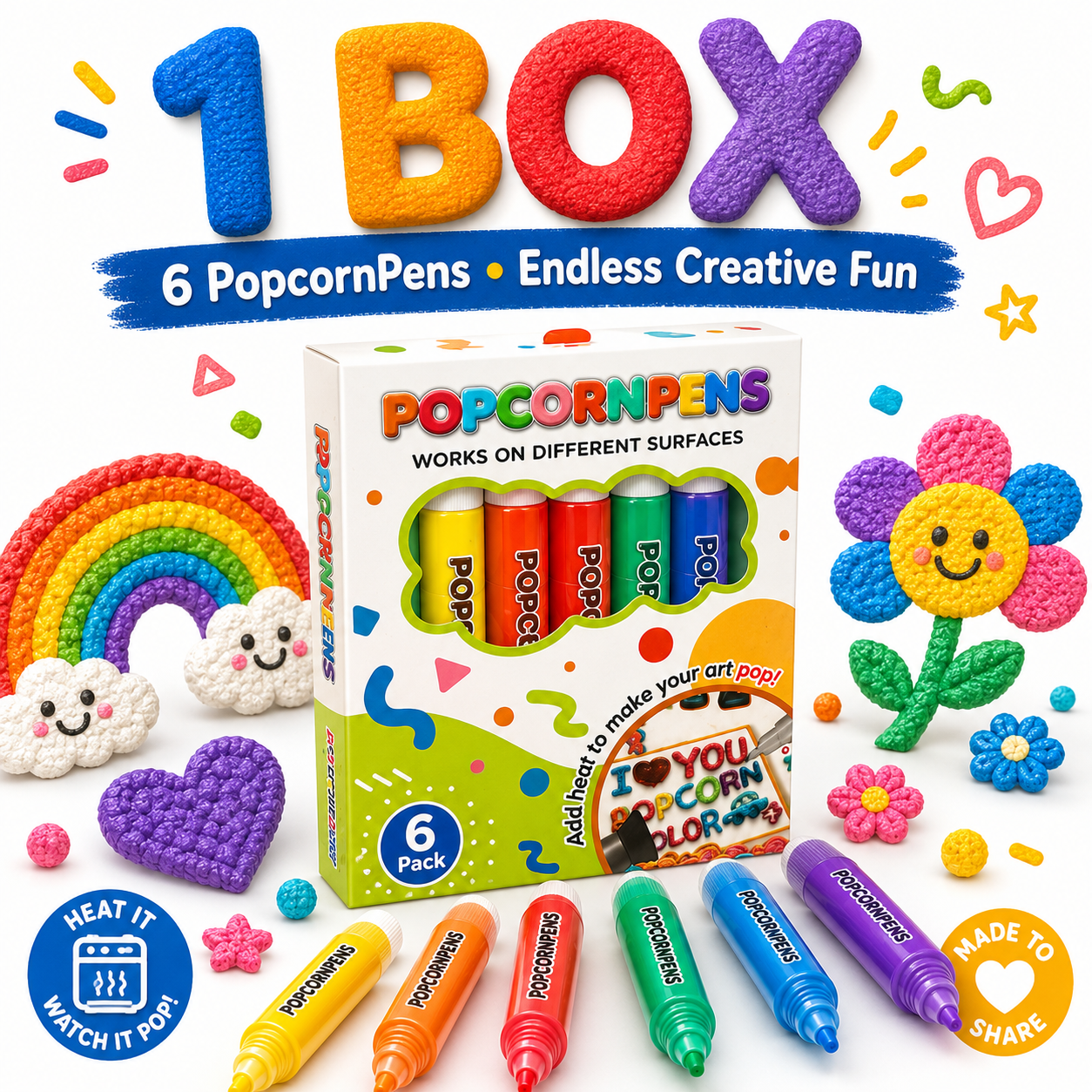 upsell-korakio®🌈Popcorn Heat-Activated 3D Art Pens