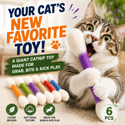 korakio® 🐱🍃 Giant Q-Tip Catnip Kicker Toy
