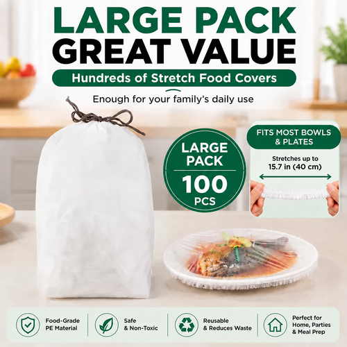 KORAKIO® 🔥 100PCS Disposable Stretch Food Covers for Bowls & Plates