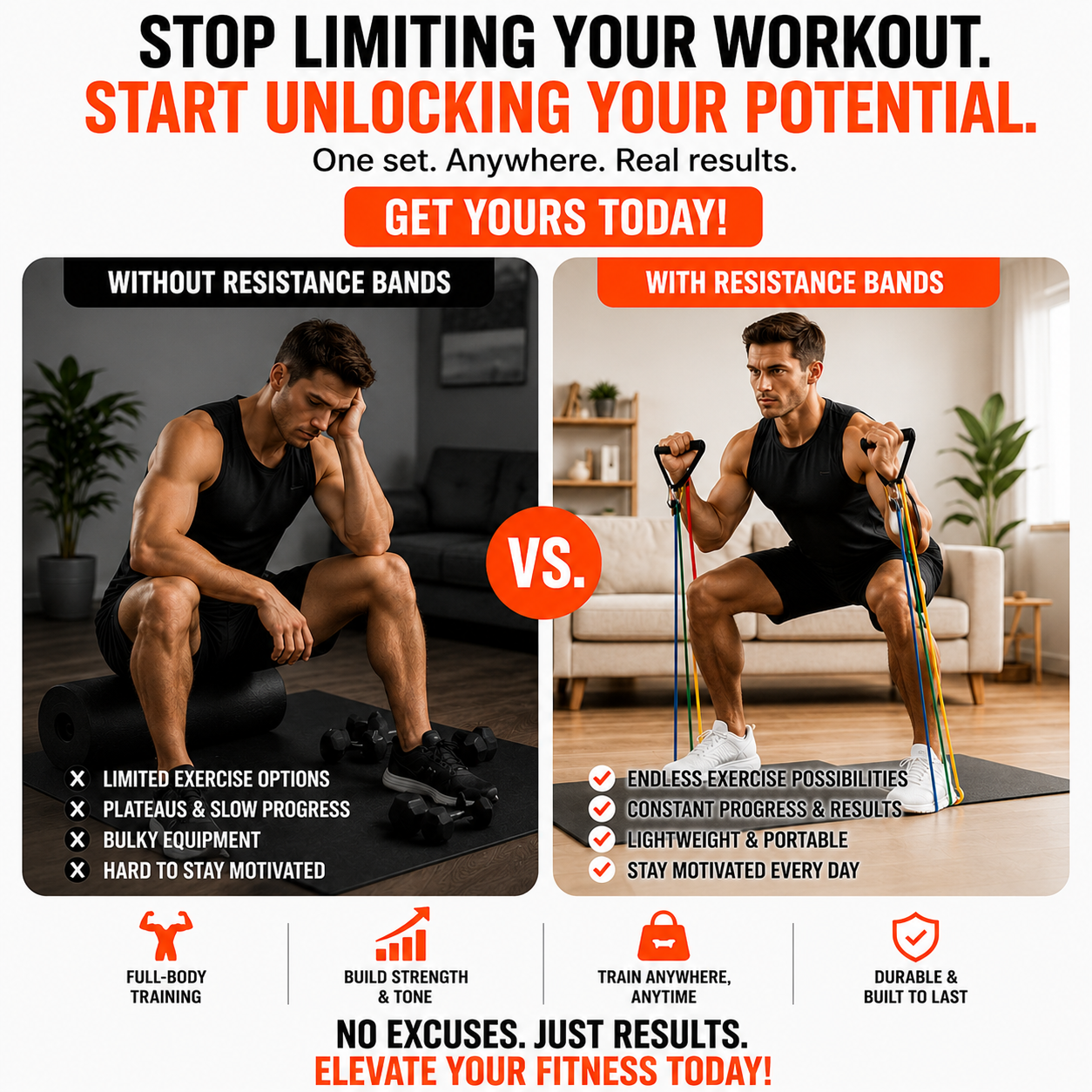 korakio® Resistance Bands Set with Handles-💪 Build Muscle Anywhere