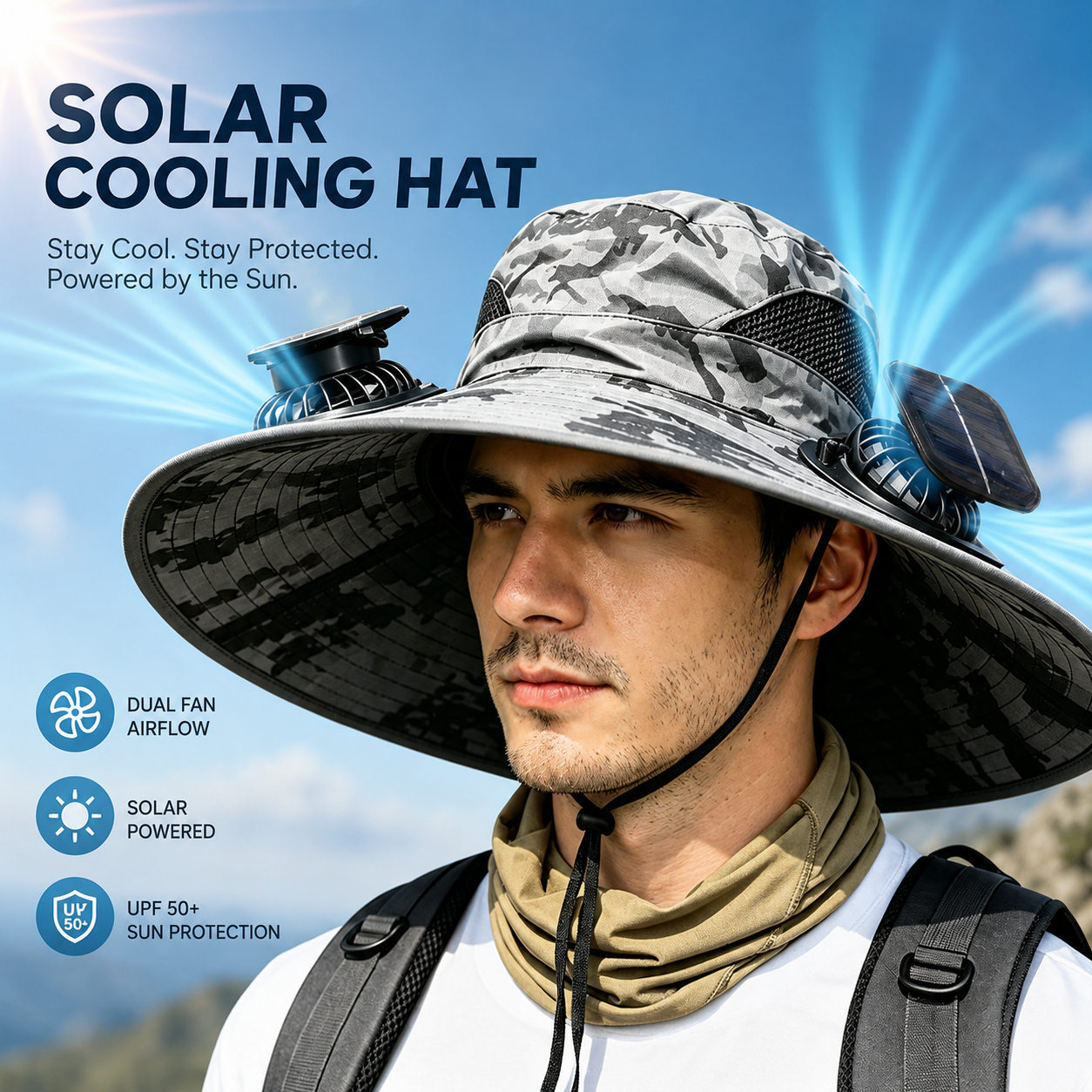 korakio®☀️ Solar-Powered Cooling Sun Hat with Built-In Fans