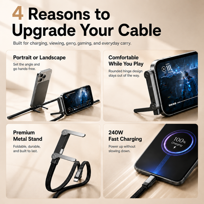 korakio® ⚡240W Fast Charging Cable with Built-副本