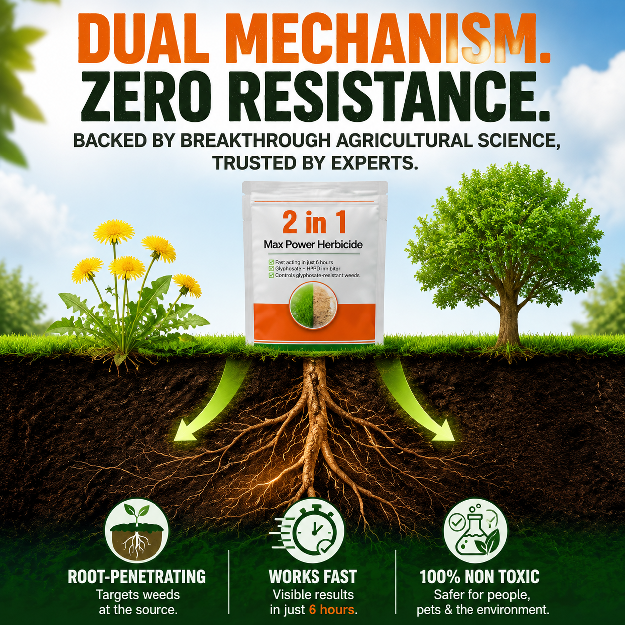 korakio® 🪴 New Upgrade 2-in-1 Herbicide for Tough Lawn Weeds