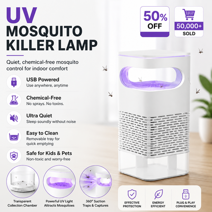🦟 50% OFF! UV Mosquito Killer Lamp – quiet, USB, chemical-free. 50K+ sold! 🔇🌙