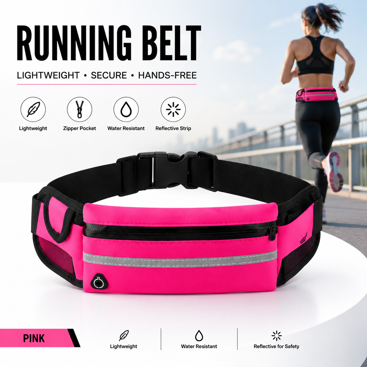 korakio® 🏃‍♀️Waterproof Running Belt – Large Capacity Sports Waist Pack
