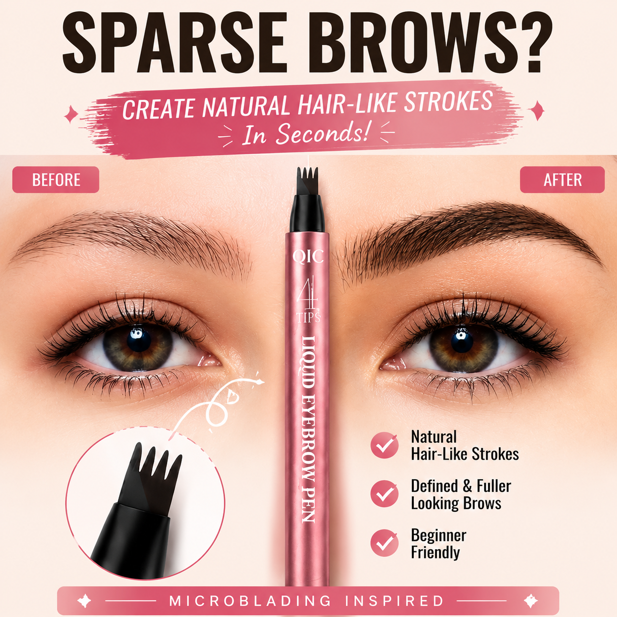 korakio® 🎨🖌️ 4-Tip Microblading Eyebrow Pen