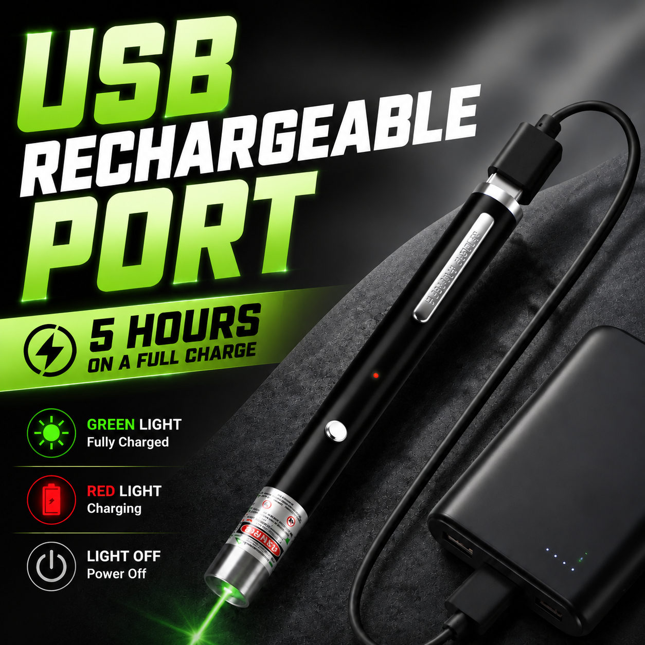 korakio® 🌌 High-Power Rechargeable Laser Pointer with Multiple Patterns