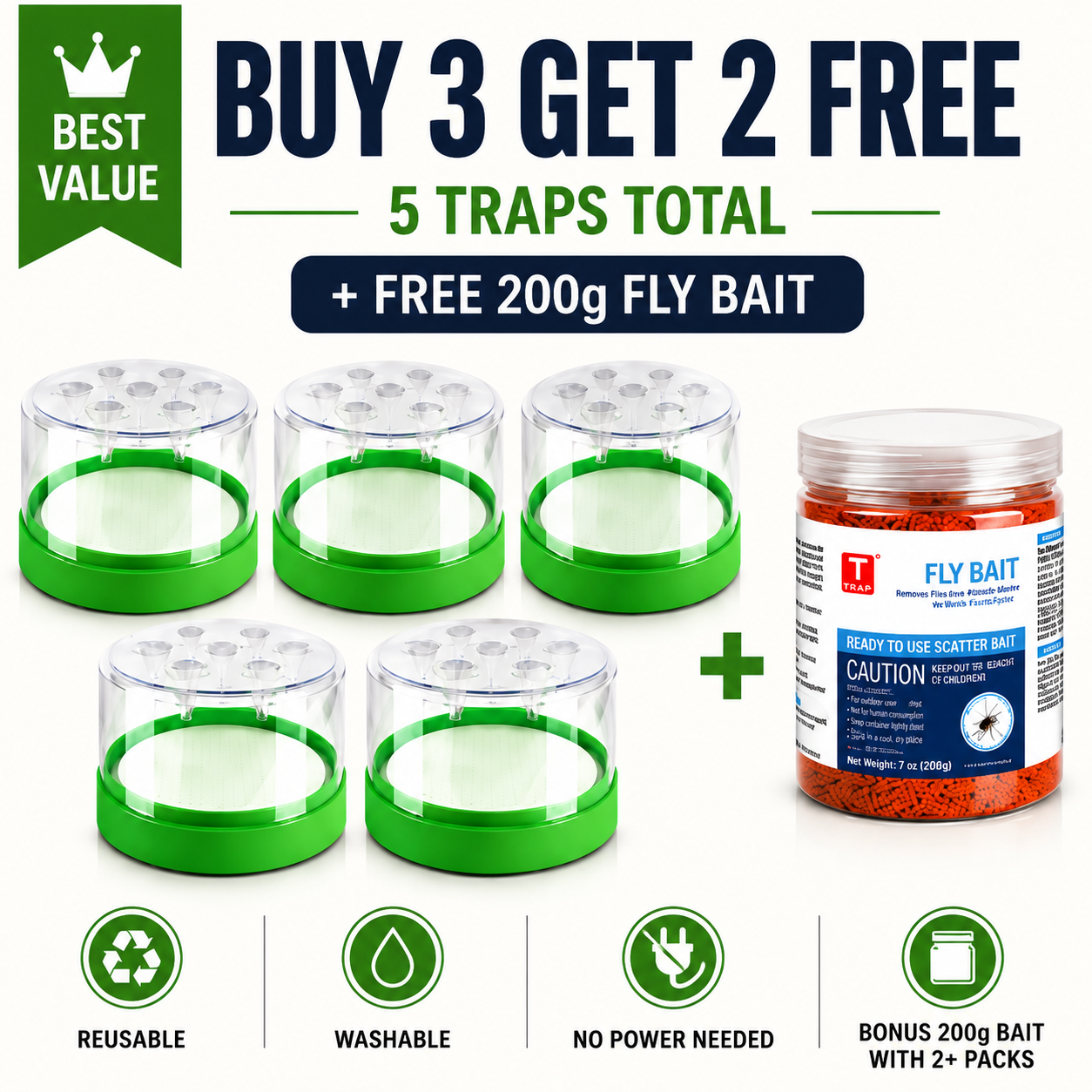 korakio® 🪰♻️ Reusable Funnel Fly Trap
