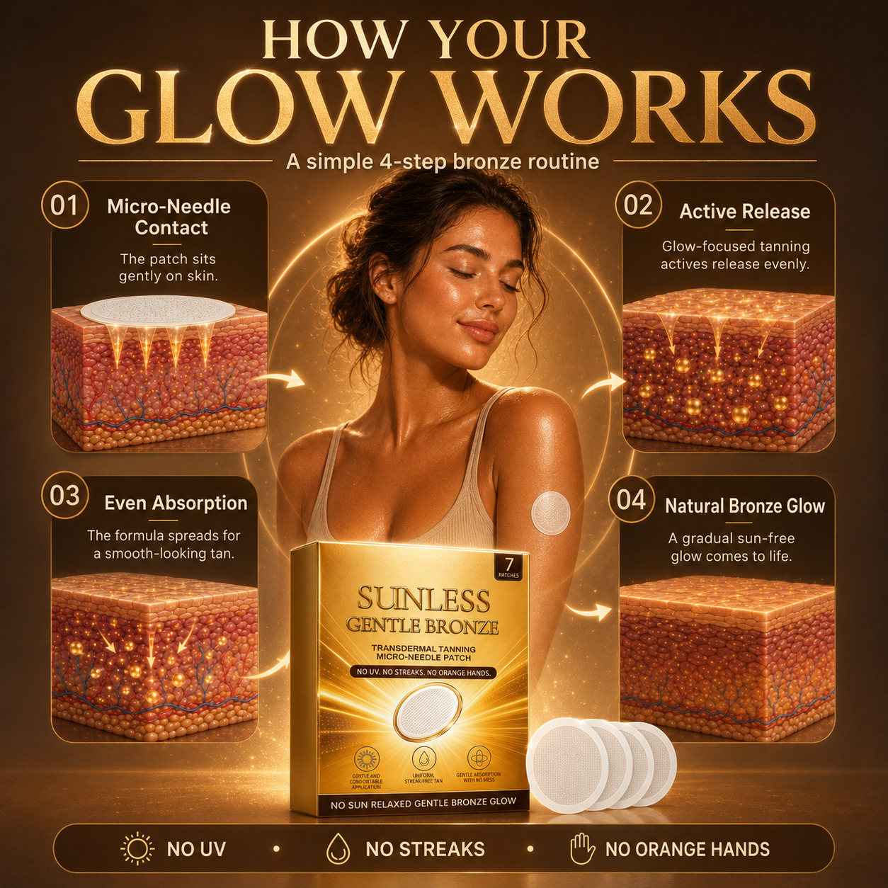 korakio® 🤎 🌅 Sunless Glow Tanning Patch