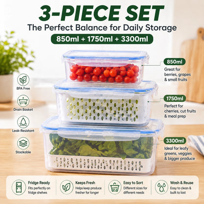 KORAKIO® 🥬🍓 FreshBox 3-in-1 Produce Keeper
