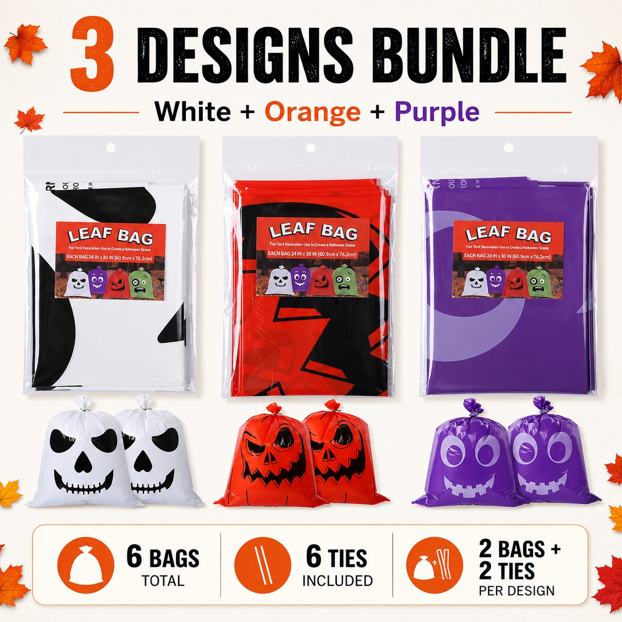 KORAKIO® 🎃🔥 Halloween Yard Crew Decorative Leaf Bags