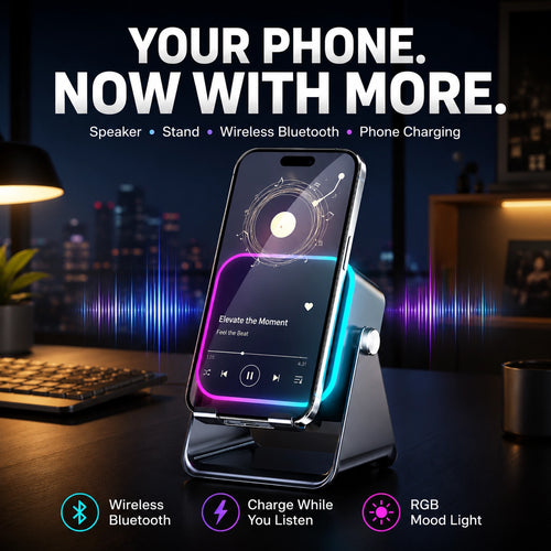 KORAKIO® 🔊📱 5-in-1 Bluetooth Speaker Stand with RGB Mood Light
