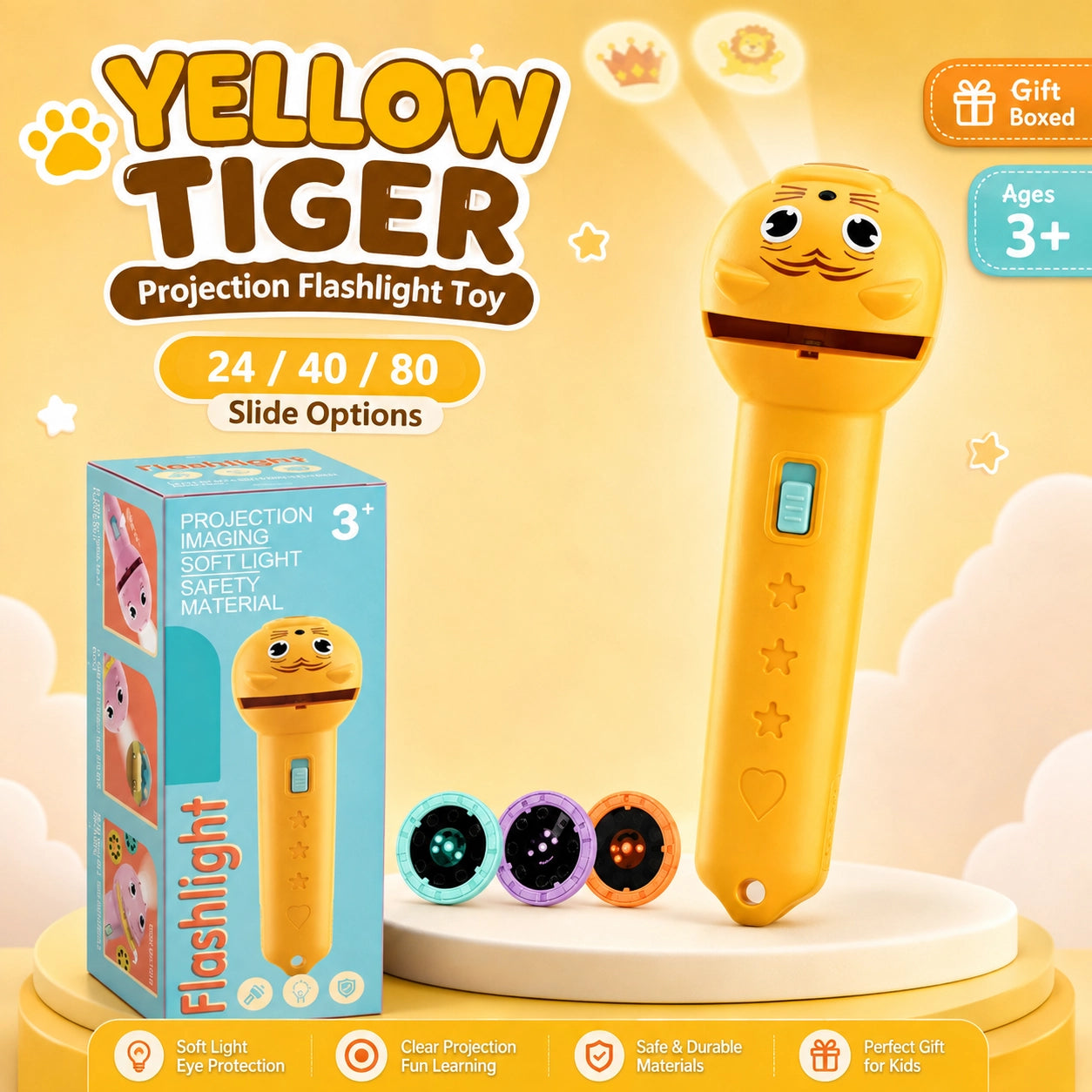KORAKIO® 🔦✨ Magical Kids Projection Flashlight Toy