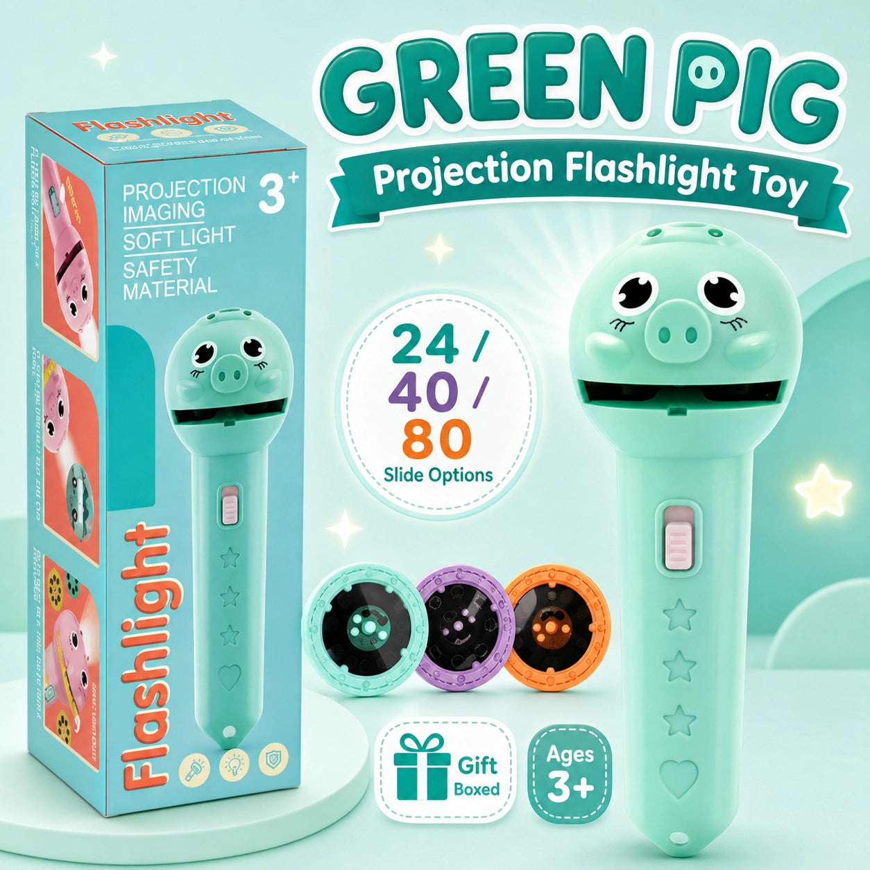 KORAKIO® 🔦✨ Magical Kids Projection Flashlight Toy